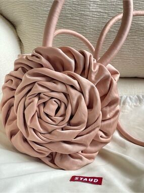 STAUD Rose-Knot Mini Bag in Dusty Blush